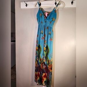 She's Cool NWT Floral Maxi Dress with Blue and Multicolor Design Sz M